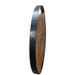 Rustic Saagwan Wood Wall Clock | Metal Frame