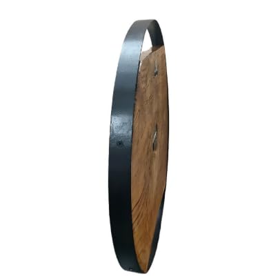Solid Saagwan Wood Wall Clock | Iron Frame