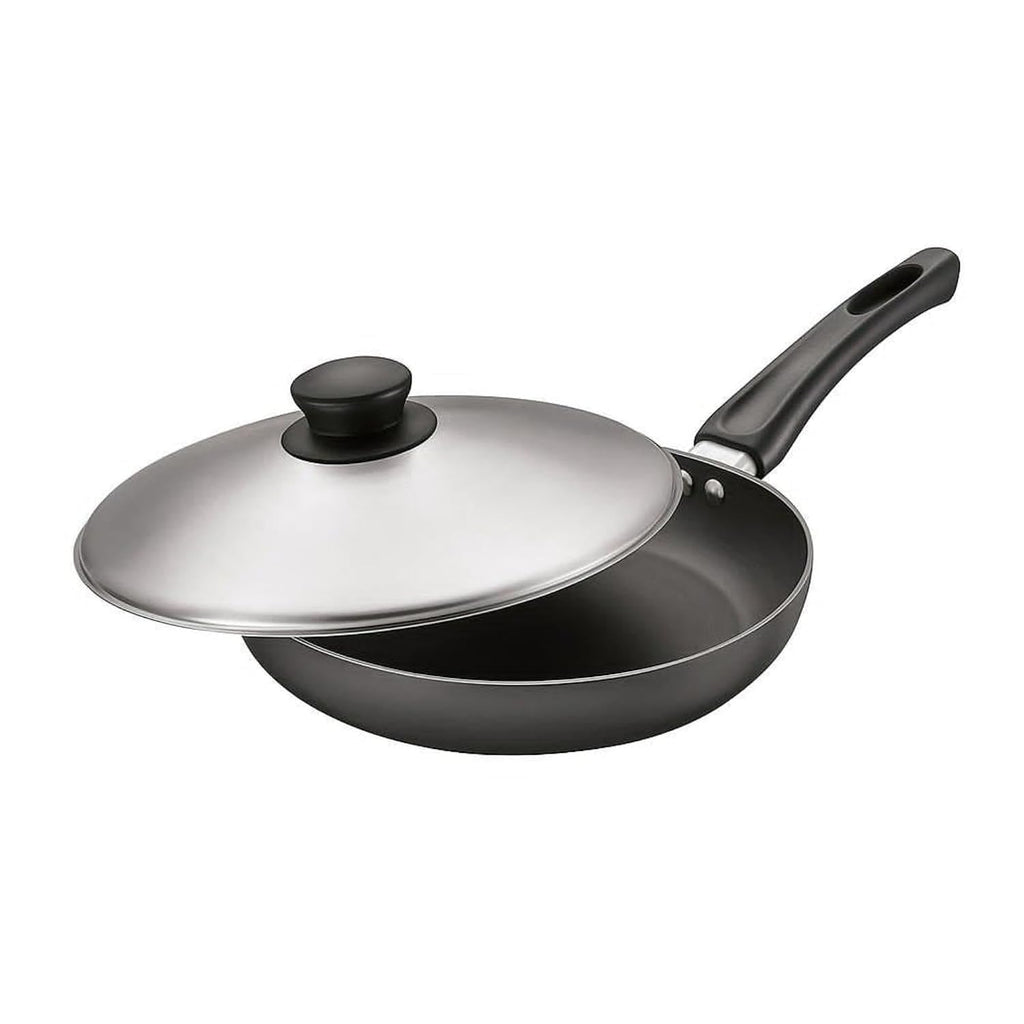 Deep Non Stick Frying Pan with Lid | Multipurpose Fry Pan for Gas Stove | Nonstick Cookware for Eggs, Curries, Vegetables & Daily Cooking (3 LTR)