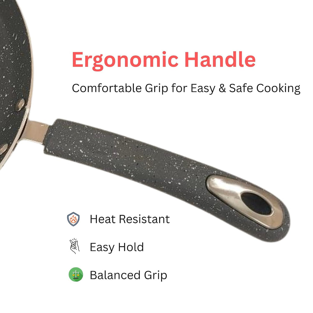 Non Stick Marble Coated Dosa Tawa 29 cm | Flat Aluminium Cookware for Dosa Uttapam & Pancakes | Gas & Induction Compatible | Easy Clean Tawa