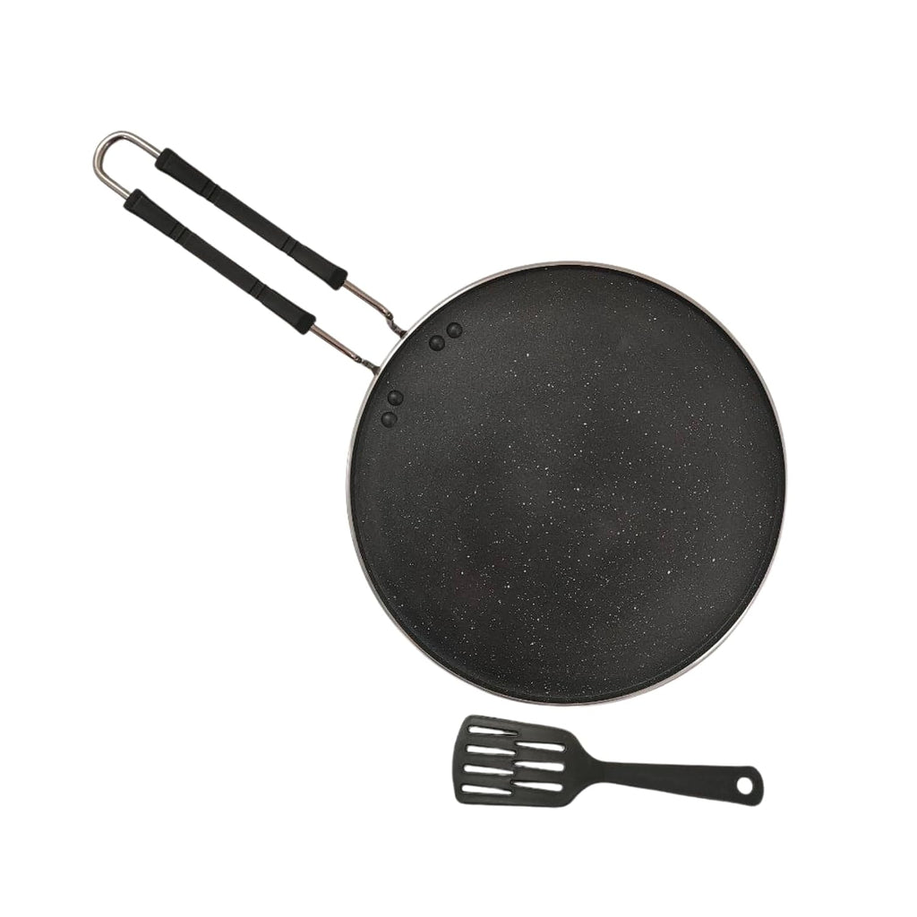 Non Stick Flat Tawa for Dosa | Roti Chapati 30 cm Granite Coated Tawa with Dual Handle | Gas Stove Compatible | Flat Roti Pan for Home Kitchen Cookware