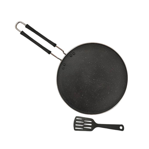 Non Stick Flat Tawa for Dosa | Roti Chapati 30 cm Granite Coated Tawa with Dual Handle | Gas Stove Compatible | Flat Roti Pan for Home Kitchen Cookware