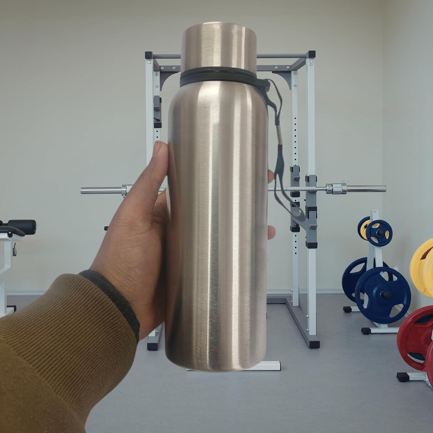 Stainless Steel Water Bottle Single Wall | Leak Proof Drinking Bottle Rust Resistant | Reusable Water Container for Office School Gym Travel | Outdoor Use Lightweight (750ml)