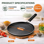 Non-Stick Dosa Tawa | 28cm, Durable Handle