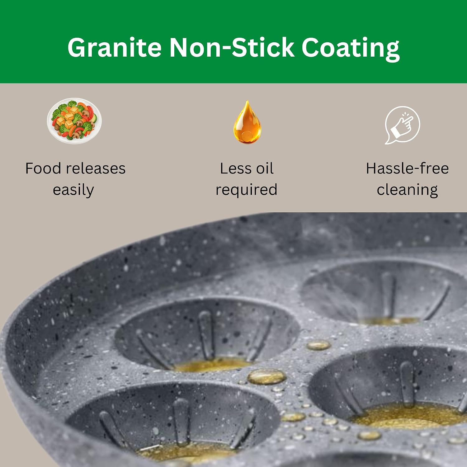 Non-Stick Appam Pan with Lid | 12 Cavity