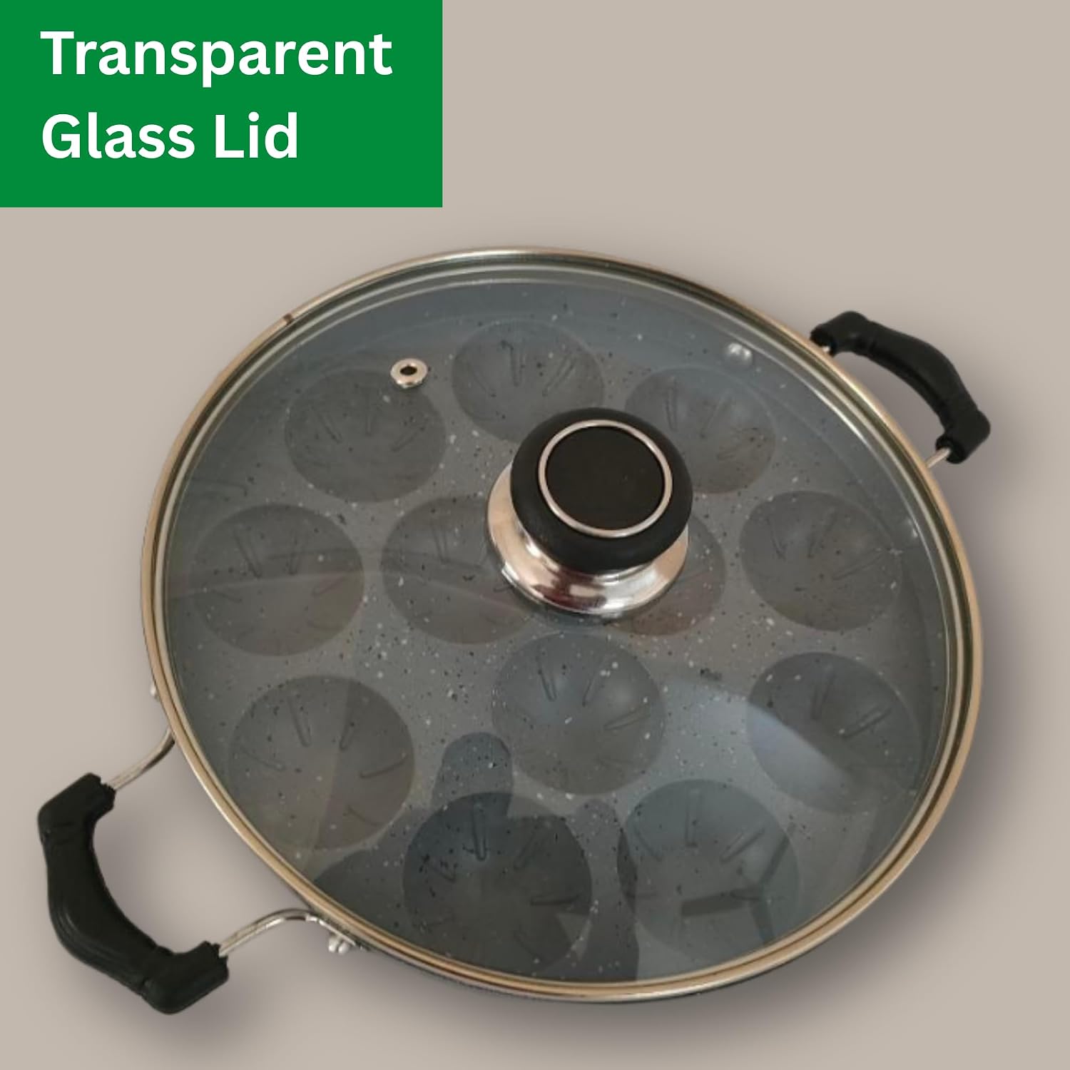 Non-Stick Appam Pan with Lid | 12 Cavity