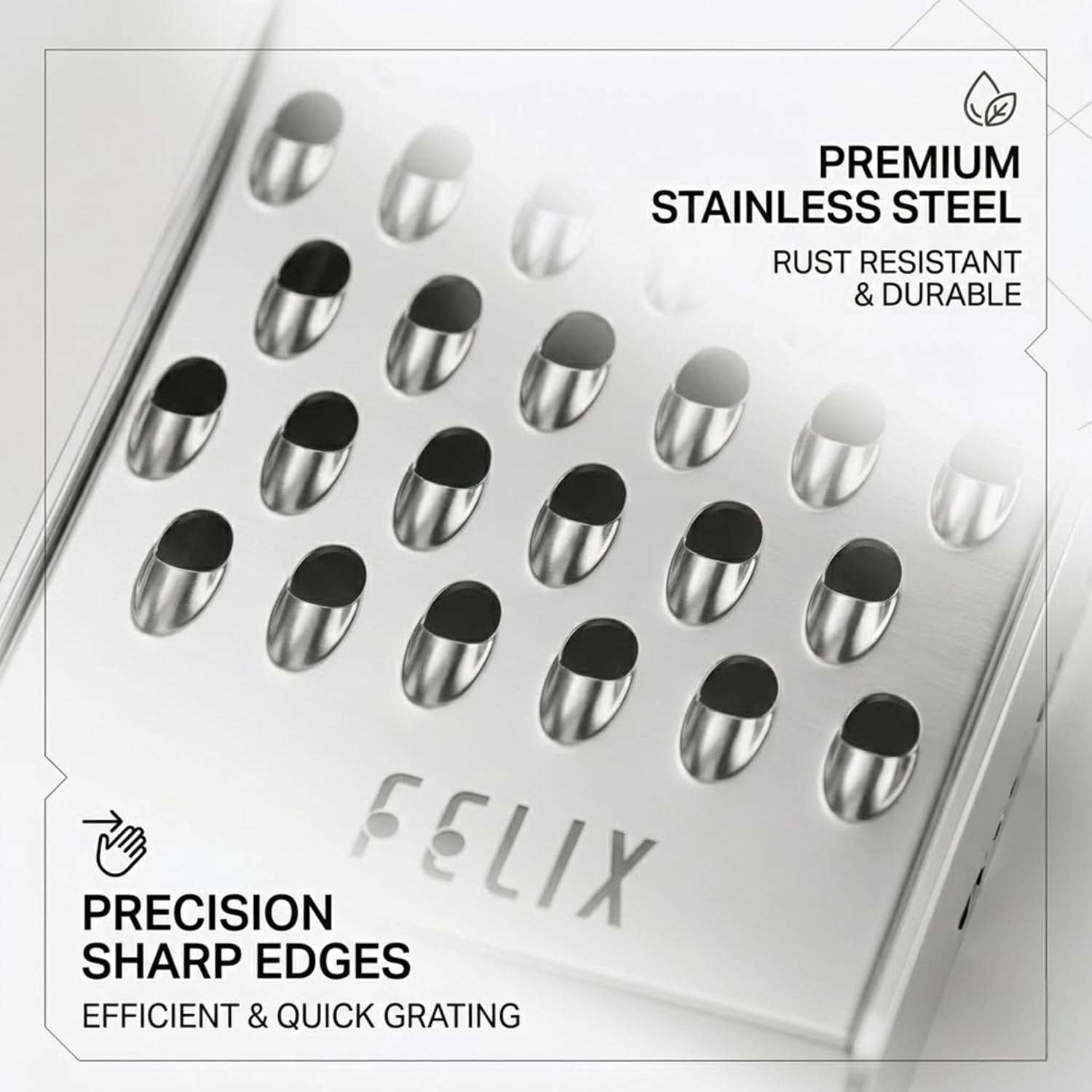 Stainless Steel Handheld Chipso Grater for Kitchen Use | Thick & Thin Cut Grating Blade | Manual Cheese & Vegetable Shredder for Paneer, Carrot, Potato and Salad (Thick Grater)