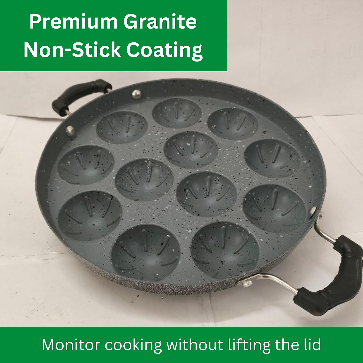 Non-Stick Appam Pan with Lid | 12 Cavity