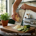 Stainless Steel Handheld Chipso Grater for Kitchen Use | Thick & Thin Cut Grating Blade | Manual Cheese & Vegetable Shredder for Paneer, Carrot, Potato and Salad (Thick Grater)