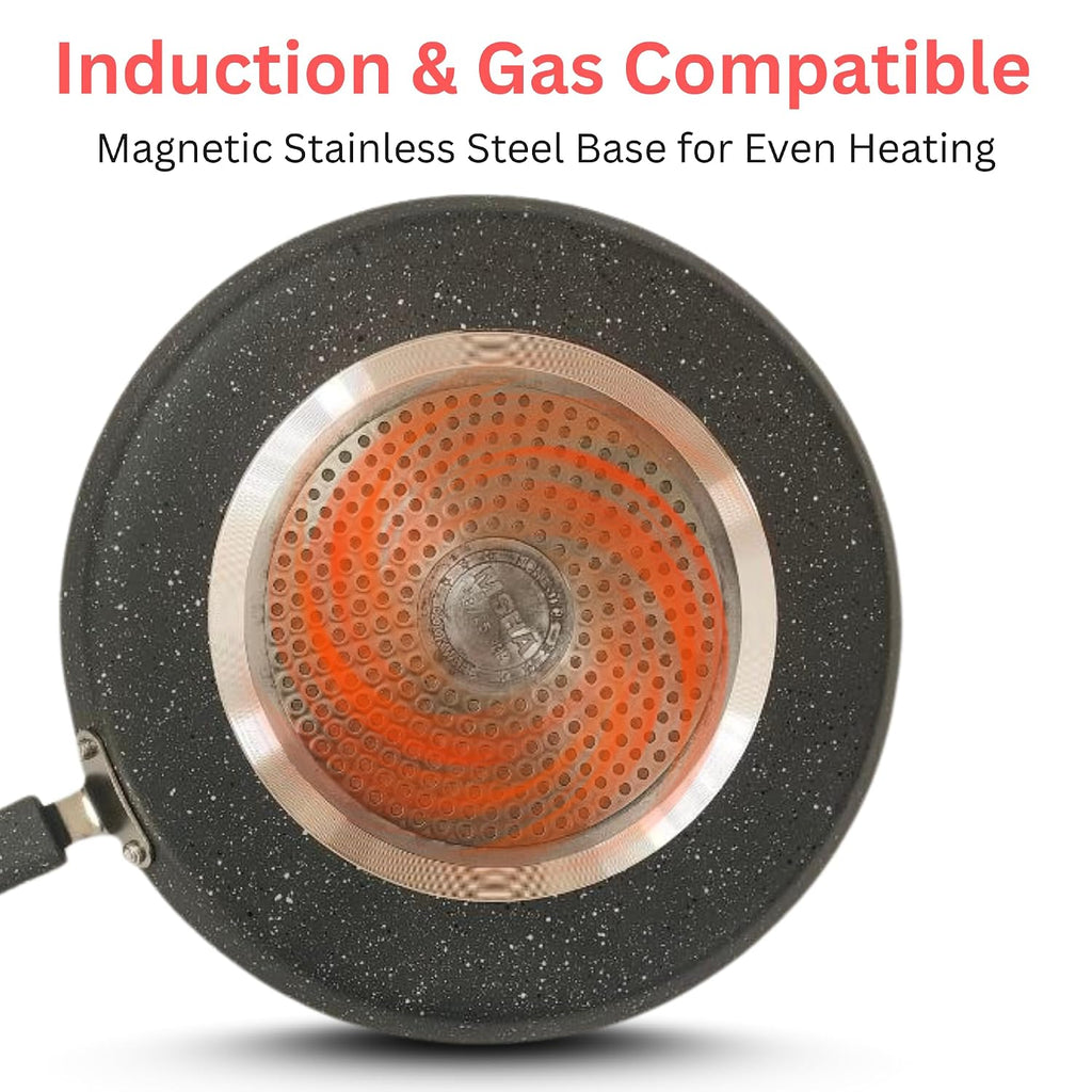 Non Stick Marble Coated Dosa Tawa 29 cm | Flat Aluminium Cookware for Dosa Uttapam & Pancakes | Gas & Induction Compatible | Easy Clean Tawa
